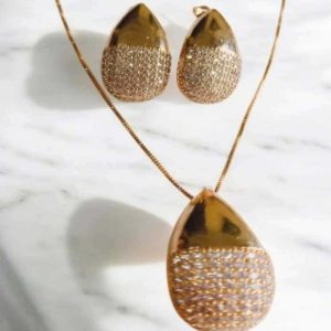 Conjunto Gota Folheado à ouro