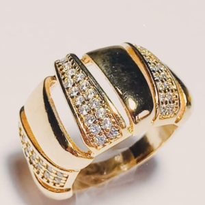 Anel coroa folheado à Ouro