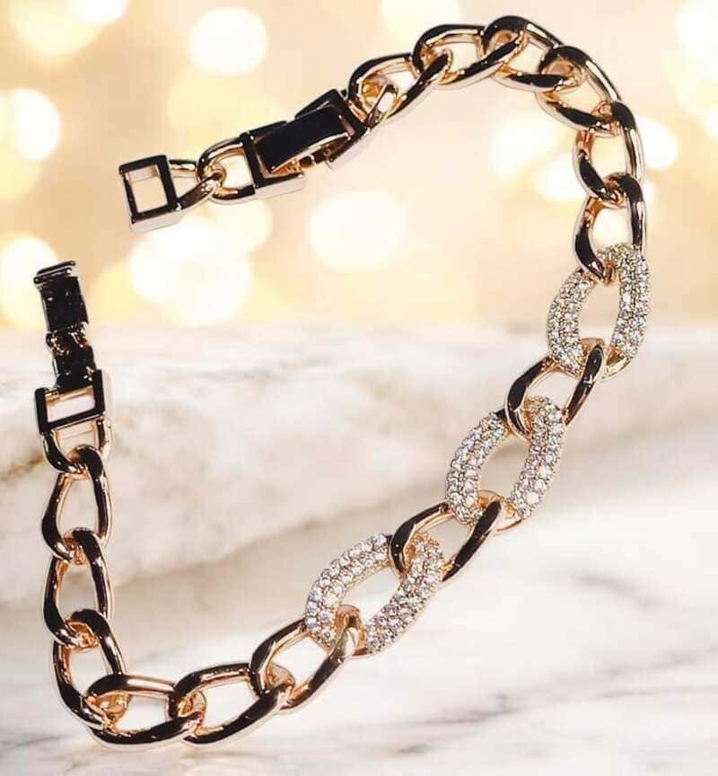 Pulseira 3 elos Folheado à Ouro