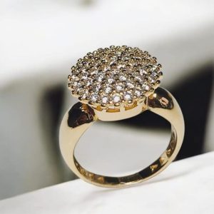 Anel zirconias Max folheado à ouro