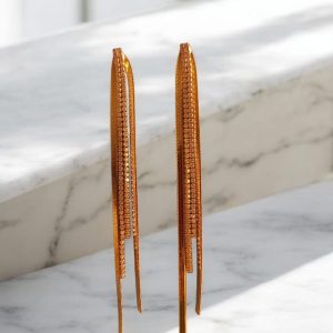 Brinco 4 fitas folheado à ouro