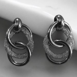 Brinco Elos Ovais folheado à Ouro branco