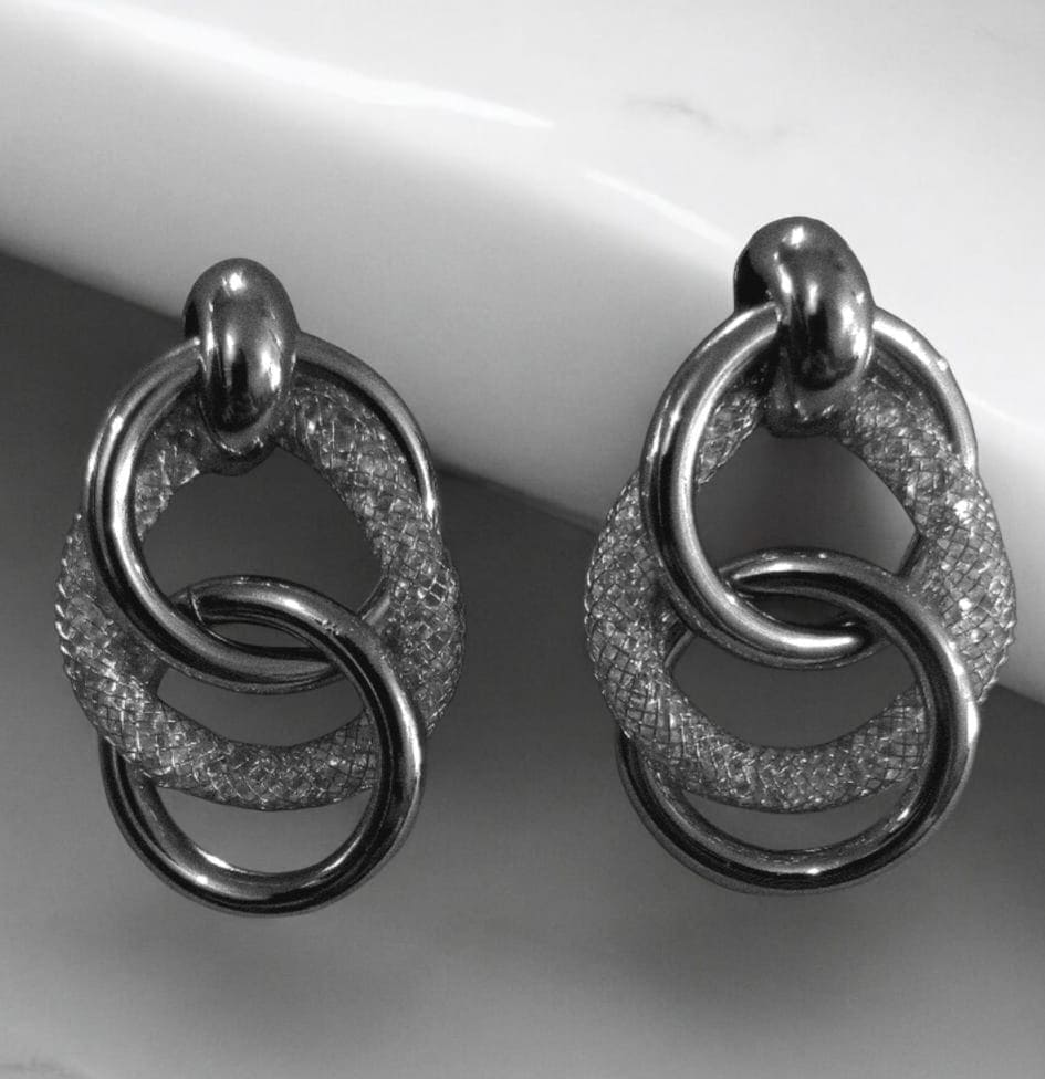 Brinco Elos Ovais folheado à Ouro branco