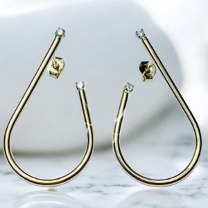 Brinco Formas folheado à ouro branco