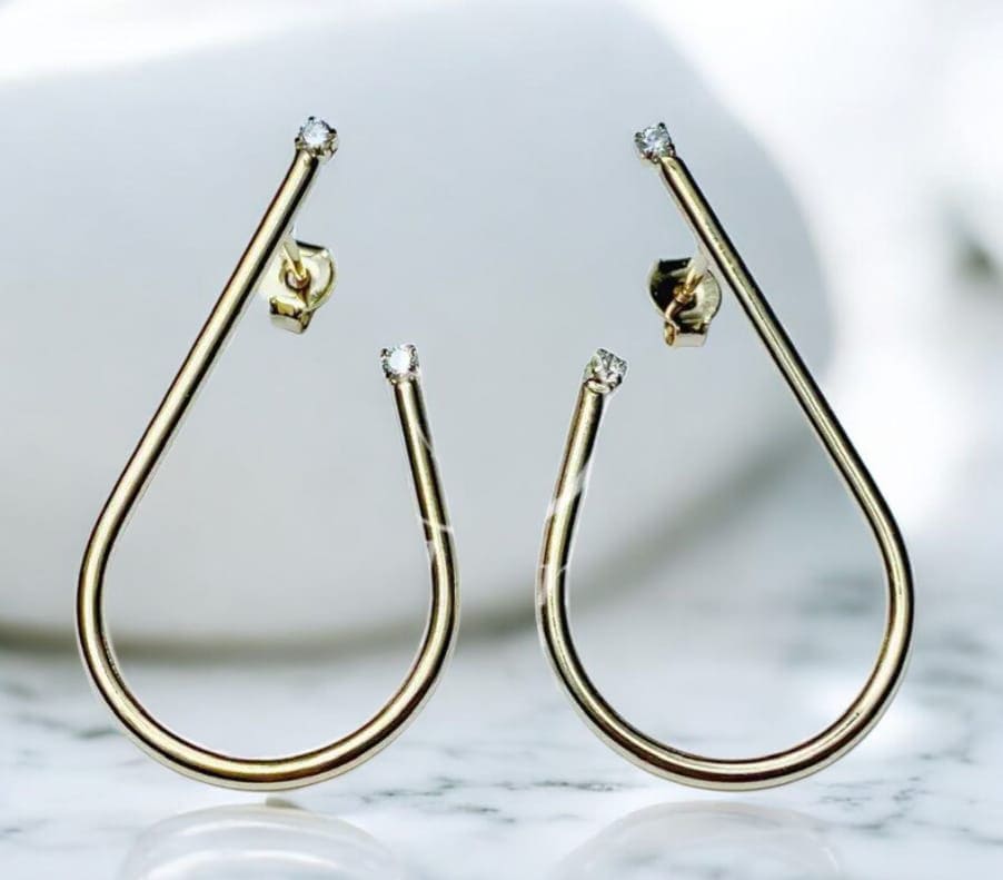 Brinco Formas folheado à ouro branco