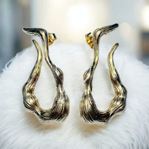 Brinco Orgânico folheado à ouro 18k