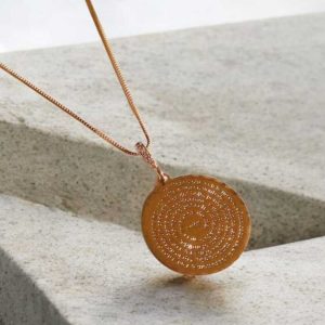 Corrente Medalha Pai Nosso folheado à ouro