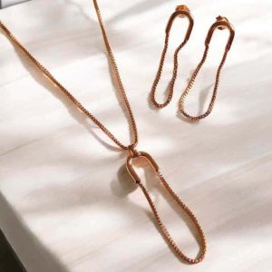 Conjunto Correntes folheado à ouro