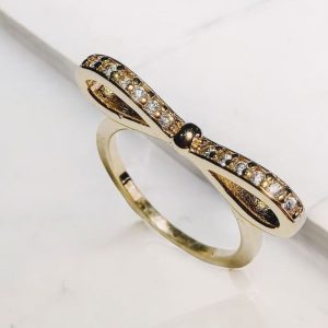 Anel laço folheado à ouro 18 K