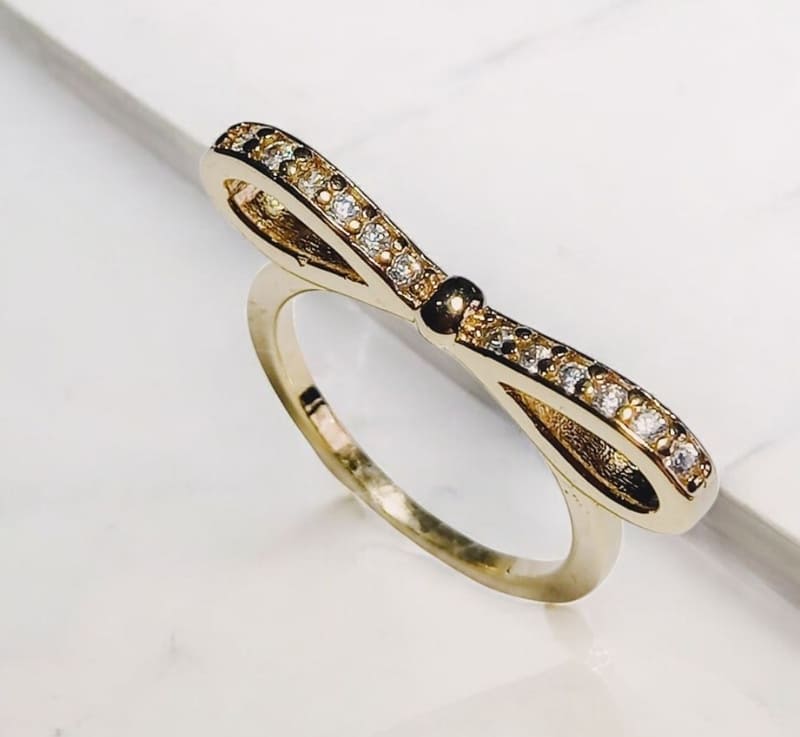 Anel laço folheado à ouro 18 K