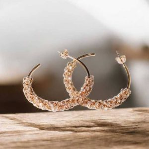 Brinco Argola Chuvas de zircônia folheado à ouro