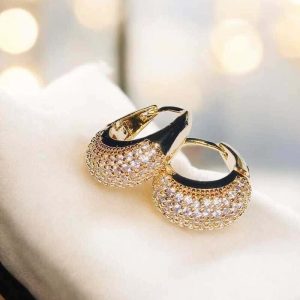 Brinco Princesa Cravejado folheado à ouro