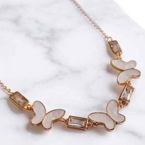 Colar borboletas folheado à ouro