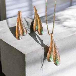 Conjunto Gota folheado à ouro