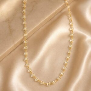 Colar Chocker esfera cristal folheado à ouro