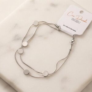 Pulseira discos em aço inox