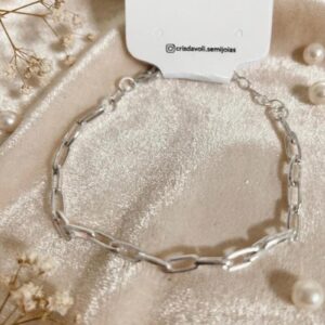 Pulseira Elo médio folheado à prata