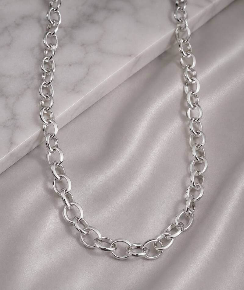 Chocker elos folheado à prata
