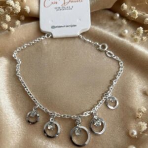 Pulseira Elos com zircônias folheado à prata