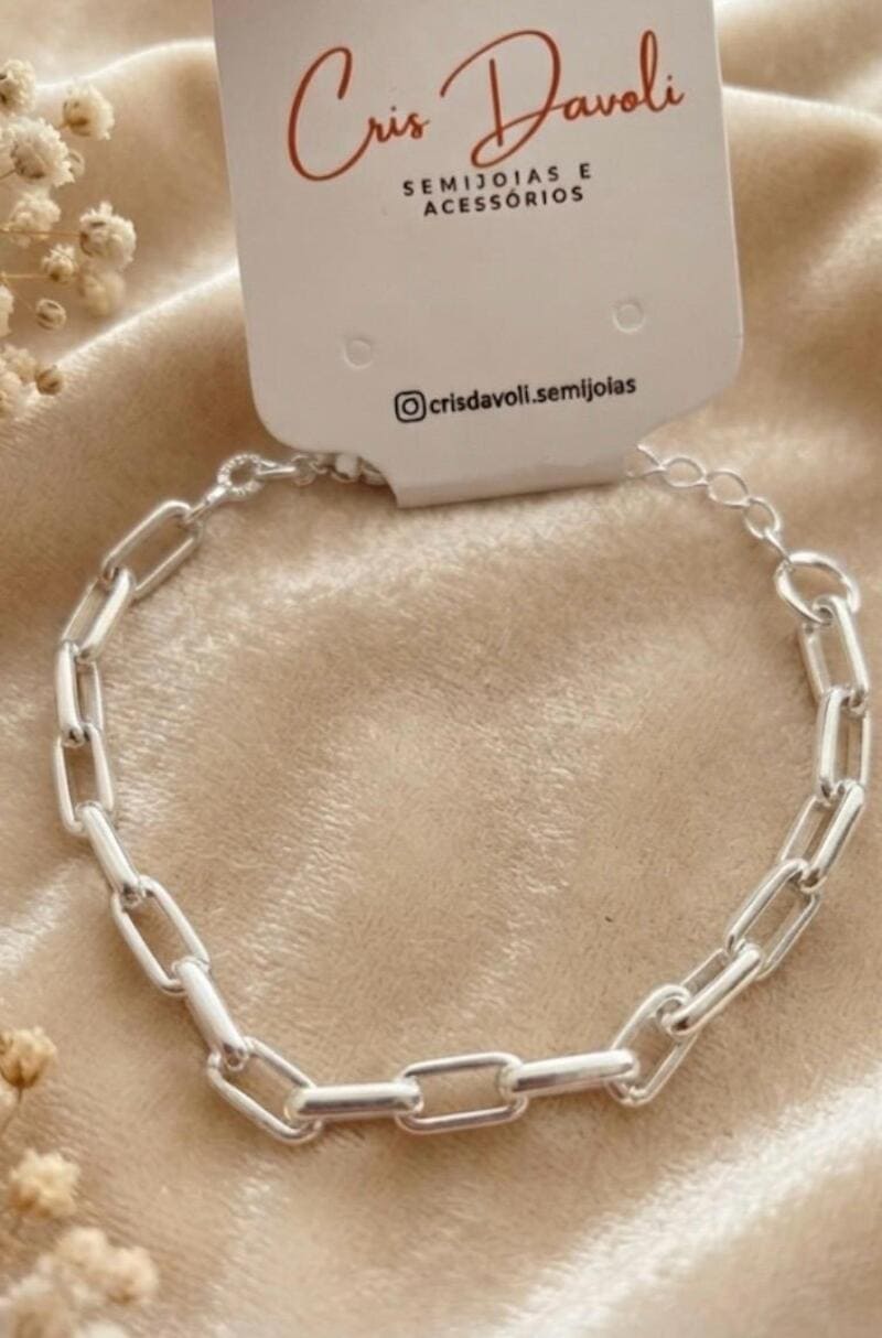 Pulseira estilo folheado à prata