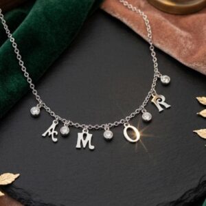 Chocker Amor folheado à prata